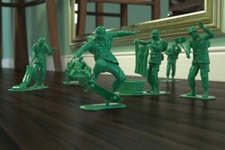 Army Man Group Low Angle - 3d Illustration, 3d Rendering