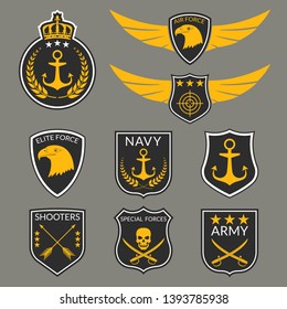 Army Military Badge Logo Set Air Stock Vector (Royalty Free) 1322562065 ...