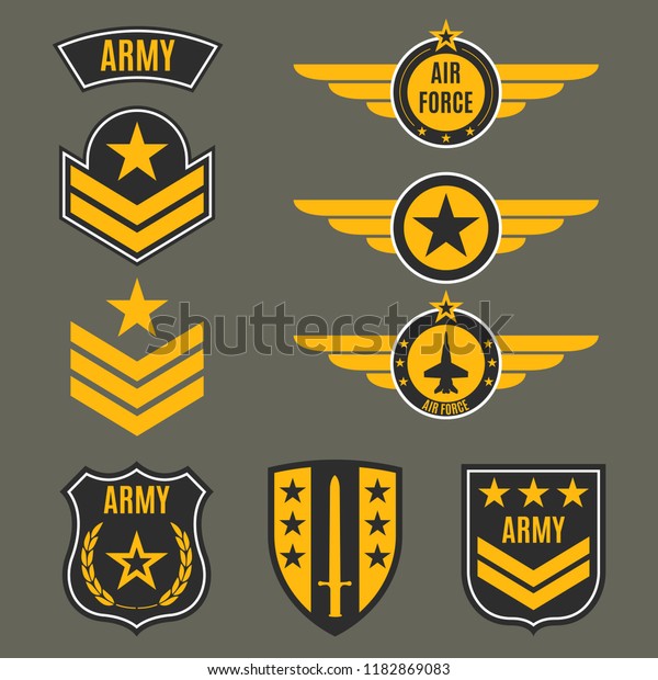 Army Military Badge Set Shields Army Stock Illustration 1182869083 ...