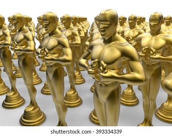 Array of golden statues