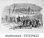 The arrival of General George McClellan to take command of the Union troops, April 5, 1862, from Leslie