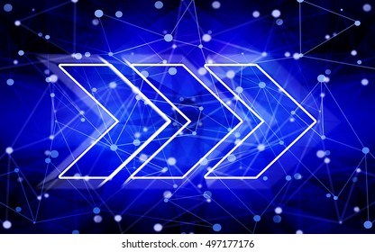 Arrow computer network digital communication. Abstract technology concept background.