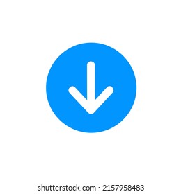 Arrow down circle icon or arrow down rounded with blue circle 