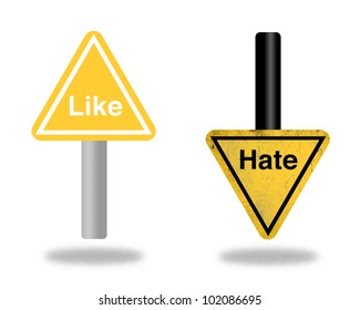 Arrow up and down for like and hate button