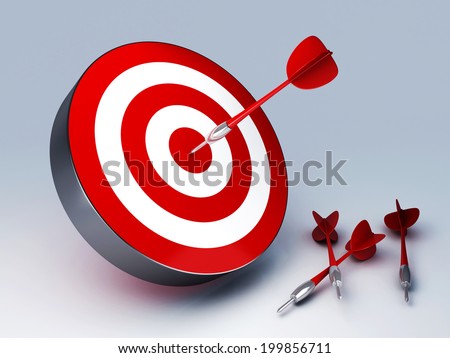 Arrow Hitting The Target. succes concept