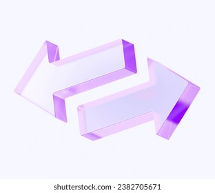 arrow icon with colorful gradient. 3d rendering illustration for graphic design, ui ux design, presentation or background 