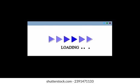 Arrow icon loading bar white background.