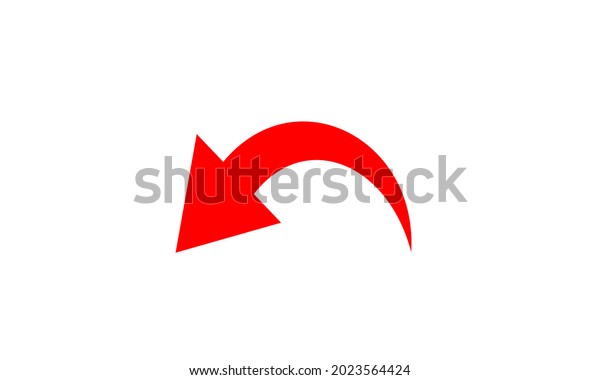 Arrow icon\
for your website design, logo, app, UI. The red arrow indicated the\
direction symbol. curved arrow sign with Shadow. Red arrow icon on\
white background. flat\
style.