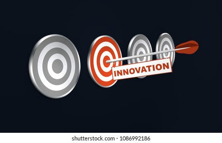 Arrow Innovation On Target Concept 3d Stock Illustration 1086992186 ...