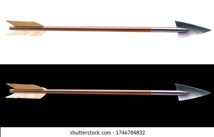 Arrow With Metal Tip 3D-Illustration