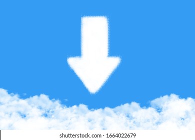Arrow shaped cloud on blue sky