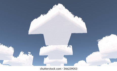 Arrow shaped clouds