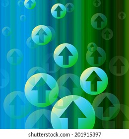 Arrows Background Meaning Stream Of Bubbles Upwards 