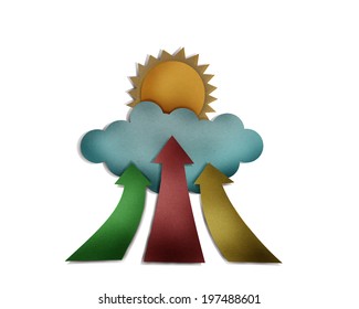 arrows cloud and sun