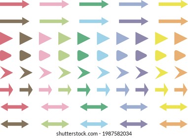 Arrows Color Variations Pastel Colors Stock Illustration 1987582034 ...