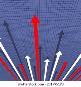 Arrows Graph Representing Progress Report And Profit