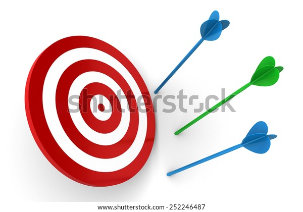 Arrows Off Target\
isolated on white\
background