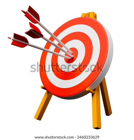 Arrows in the target isolated 3d rendering