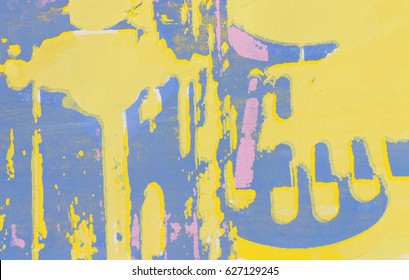 Art Abstract Background. Silk Screen On Paper. Print Making. Modern Art. Contemporary Art.