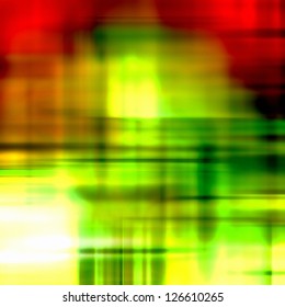 Art Abstract Pattern Bright Gold, Green And Red Blurred Background