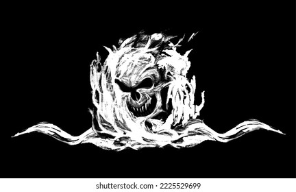 Art Abstract Smoke Shap As Human Skeleton