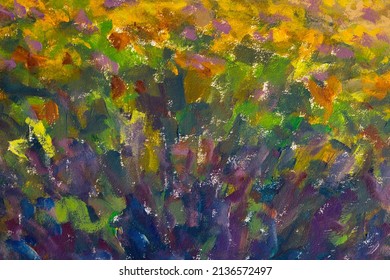 Art Background Earth Grass Vegetable Garden Expressionism Abstraction Fragment Of Acrylic Painting