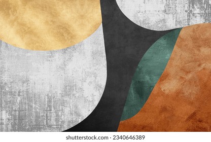 Art background pattern of modern minimalist abstract brown and yellow geometric color block combination
