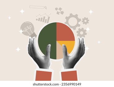 art collage of business analytics, report, planning. Creative concept for web banner, social media banner, business presentation, marketing material. - Powered by Shutterstock