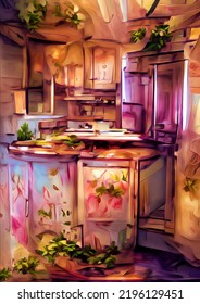 Art Color Of Abandoned Kitchen Room