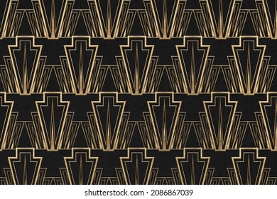 Art Deco Diamond Patterns On Dark Background