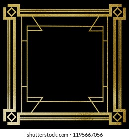 Art Deco gold frame on black background - Powered by Shutterstock