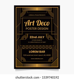 Art Deco Poster Design Template Stock Illustration 1539740192 ...