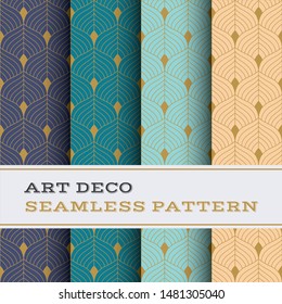 Art Deco seamless pattern with 4 colours background - Powered by Shutterstock