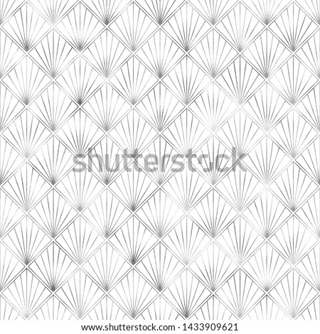 Art Deco Seamless Pattern - Repeating metallic pattern design with art deco motif