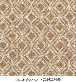 Art deco style. Abstract geometric autumn pattern. A seamless background. brown and beige ornament. Simple lattice graphic design fabric textured background.
