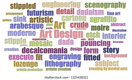 Art Design Word Cloud Aligned Isolated Stock Illustration 1325438321 ...