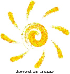 Art drawing colorful watercolor sun isolated abstract background 5 - Shutterstock ID 133922327