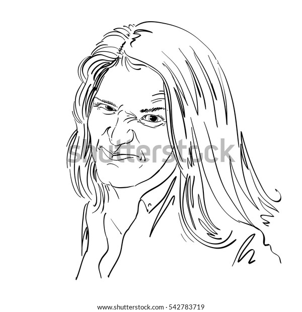 Art Drawing Portrait Nasty Girl Wrinkles Stock Illustration 542783719 ...