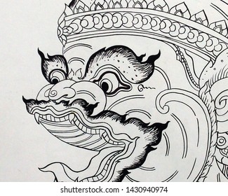 Art Drawing Thai Pattern Thai Land Stock Illustration 1430940974 ...