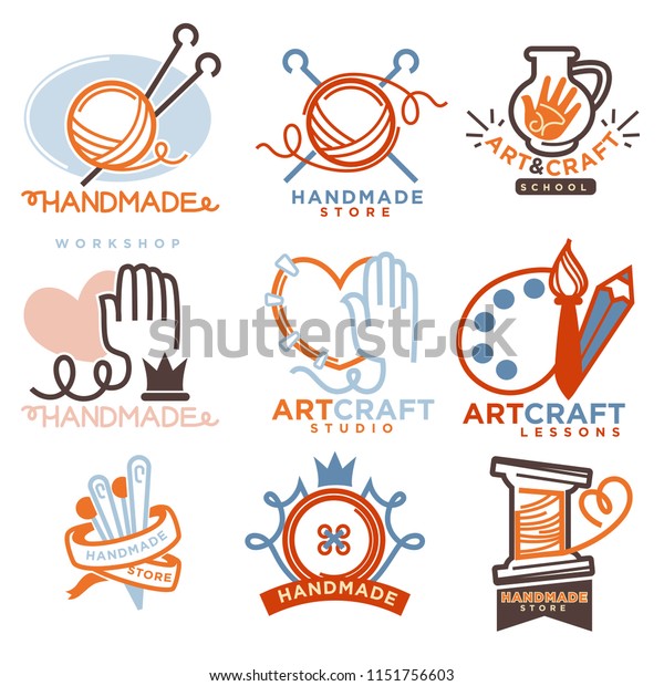Art Handmade Craft Logo Templates Flat Stock Illustration 1151756603