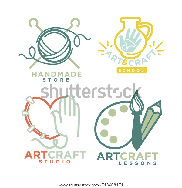 Art Handmade Craft Logo Templates Flat Stock Illustration 713608171 ...