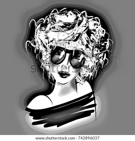 Royalty Free Stock Illustration Of Art Monochrome Illustration Face