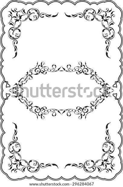 Art ornament fine\
scroll frame is on\
white