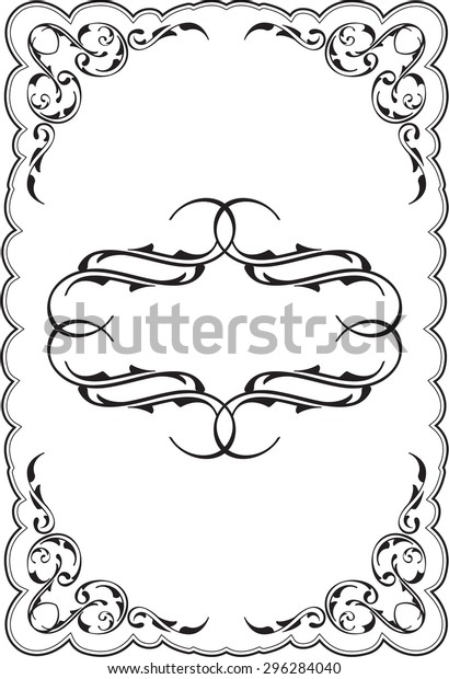 Art ornament scroll\
frame is on white