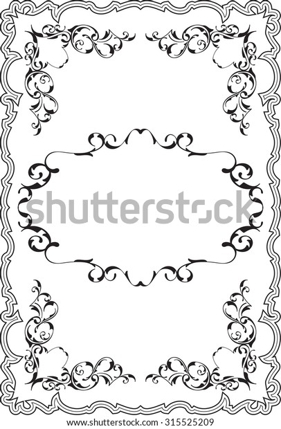 Art ornate scroll frame\
is on white