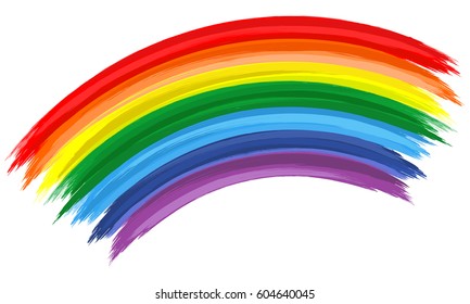 Art Rainbow Color Brush Stroke Painting Stock Vector (Royalty Free ...