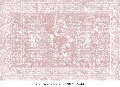 Art Vintage, Traditional Classical Carpet, Rug Pattern Design / Distressed Texture Background /İkat, Tie Dye Texture Modern Floor - Illustration. 
