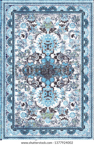 Art Vintage Traditional Classical Carpet Rug Stock Illustration 1377924002