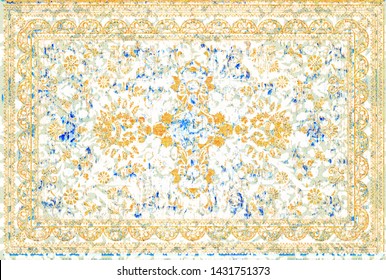 Art Vintage, Yellow Tones Traditional Classical Carpet, Rug Pattern Design 
 / Flooring Pattern / Hight Resolution Carpet 