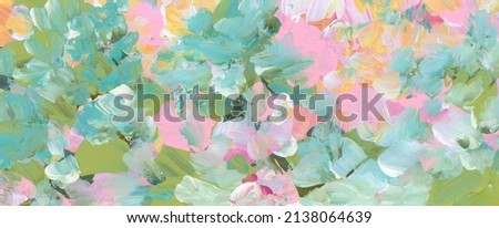 Art Watercolor and Acrylic smear blot. Interior painting. Abstract texture color stain horizontal long wall background.